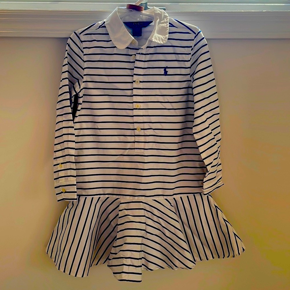 Striped Polo Ralph Lauren Dress, Little Girls, Buttons